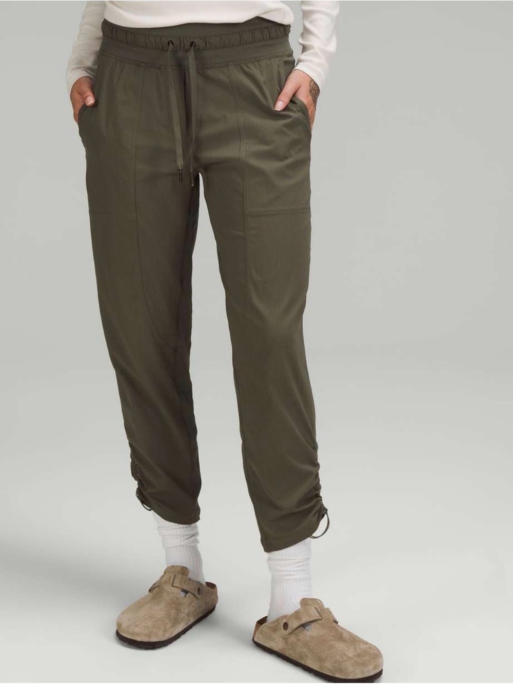 NWT Lululemon Dance Studio MR Crop Olive